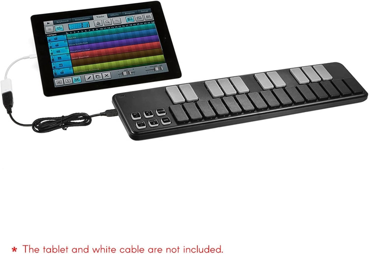 Keyboard Piano Controller Slim-Line Portable USB MIDI Keyboard Controller 25 Keys with USB