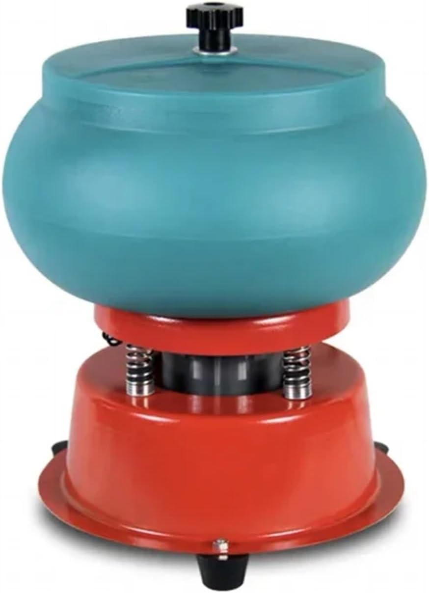 Vibratory Tumbler, Jewelry Vibration Polishing Bucket Burnishing Grinding Rock Drum Machine Making Tool Low Noise, High Speed Grinding(8 inch)