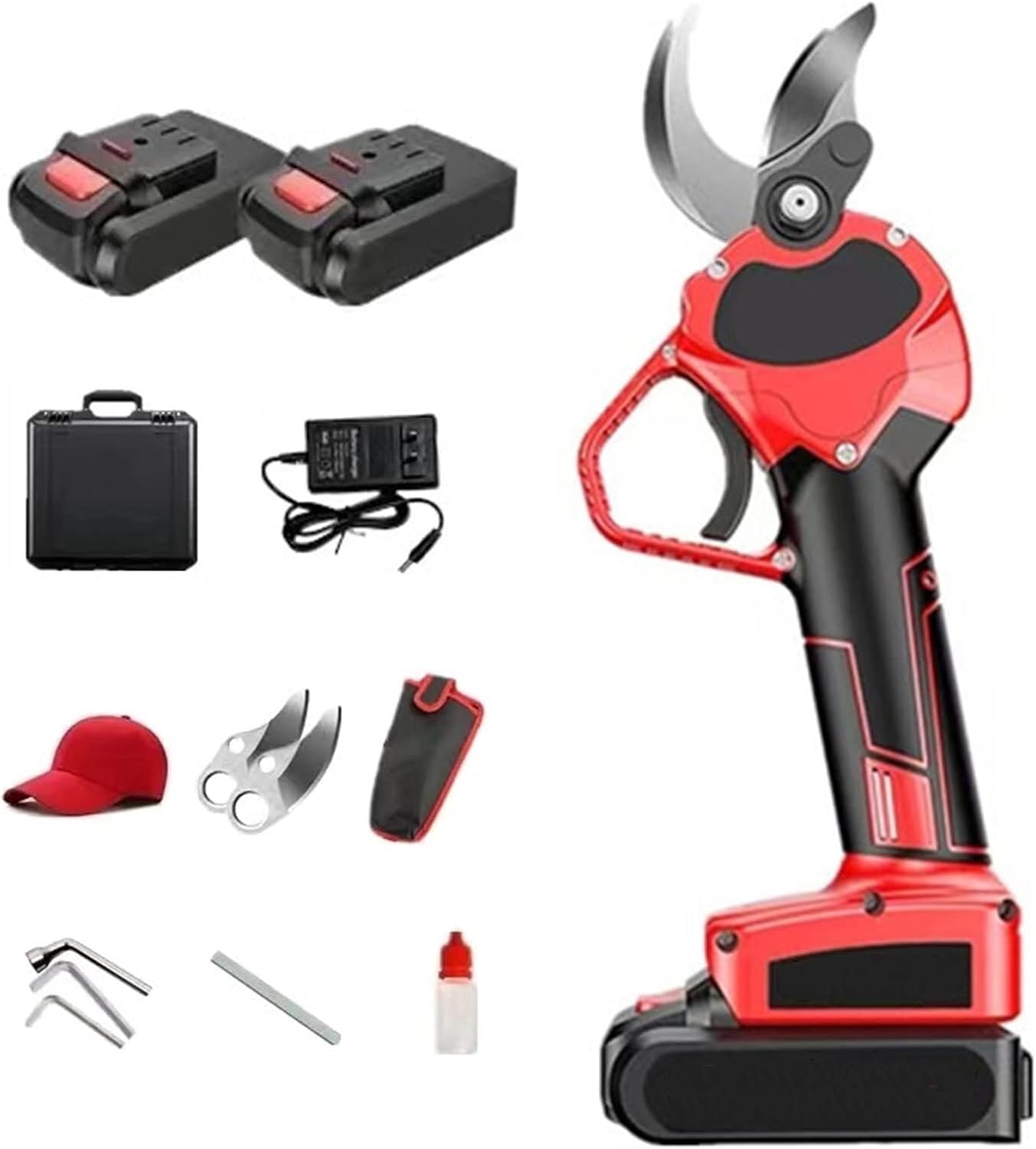 Professional Electric Tree Trimmer, Cordless Pruner with 40mm Cutting Diameter, Lithium Battery Powered, Safety Electric Pruning Shears