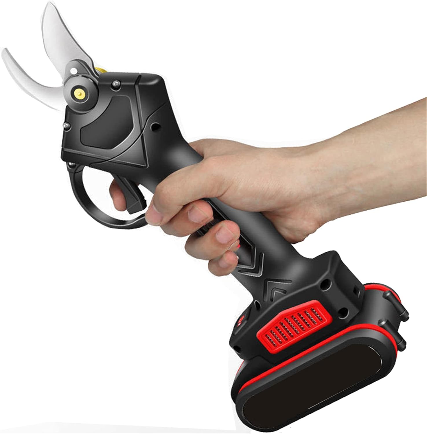 WUIO 30Mm 88V Cordless Electric Branch Scissors Pruning Shear Pruner Ratchet Cutter Garden Tree Pruning Scissors with Lithium Battery,2pc battery