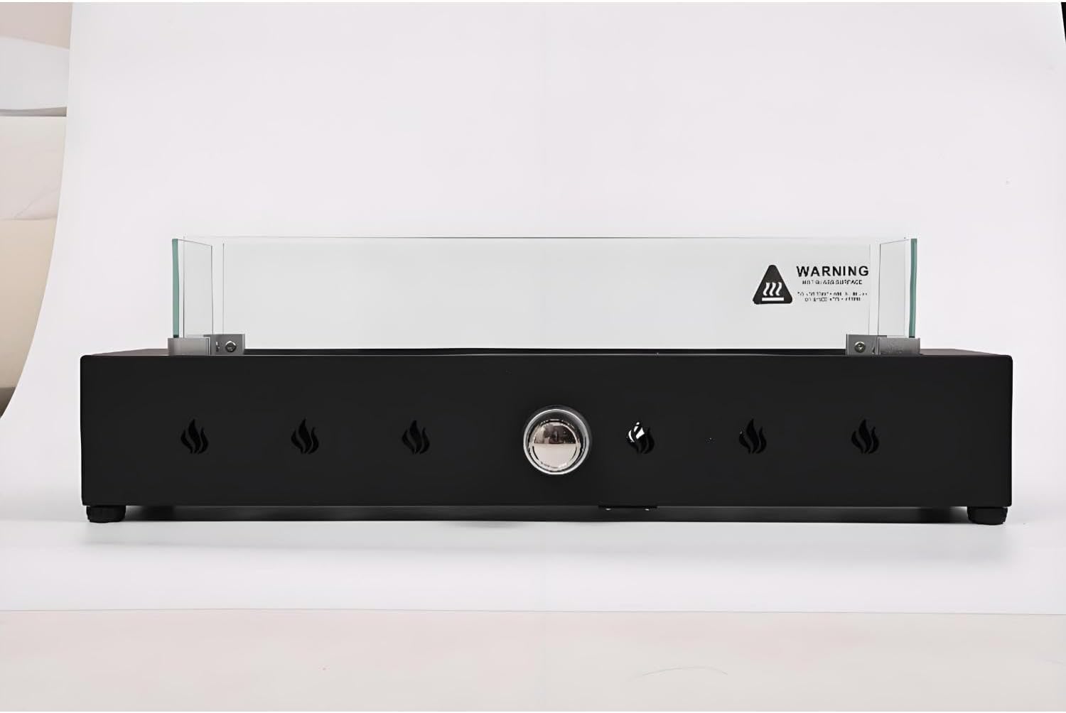 28-Inch Rectangle Fire Pit - Wind-Resistant Outdoor Propane Fire Pit with 40000BTU Output, Black Steel Frame