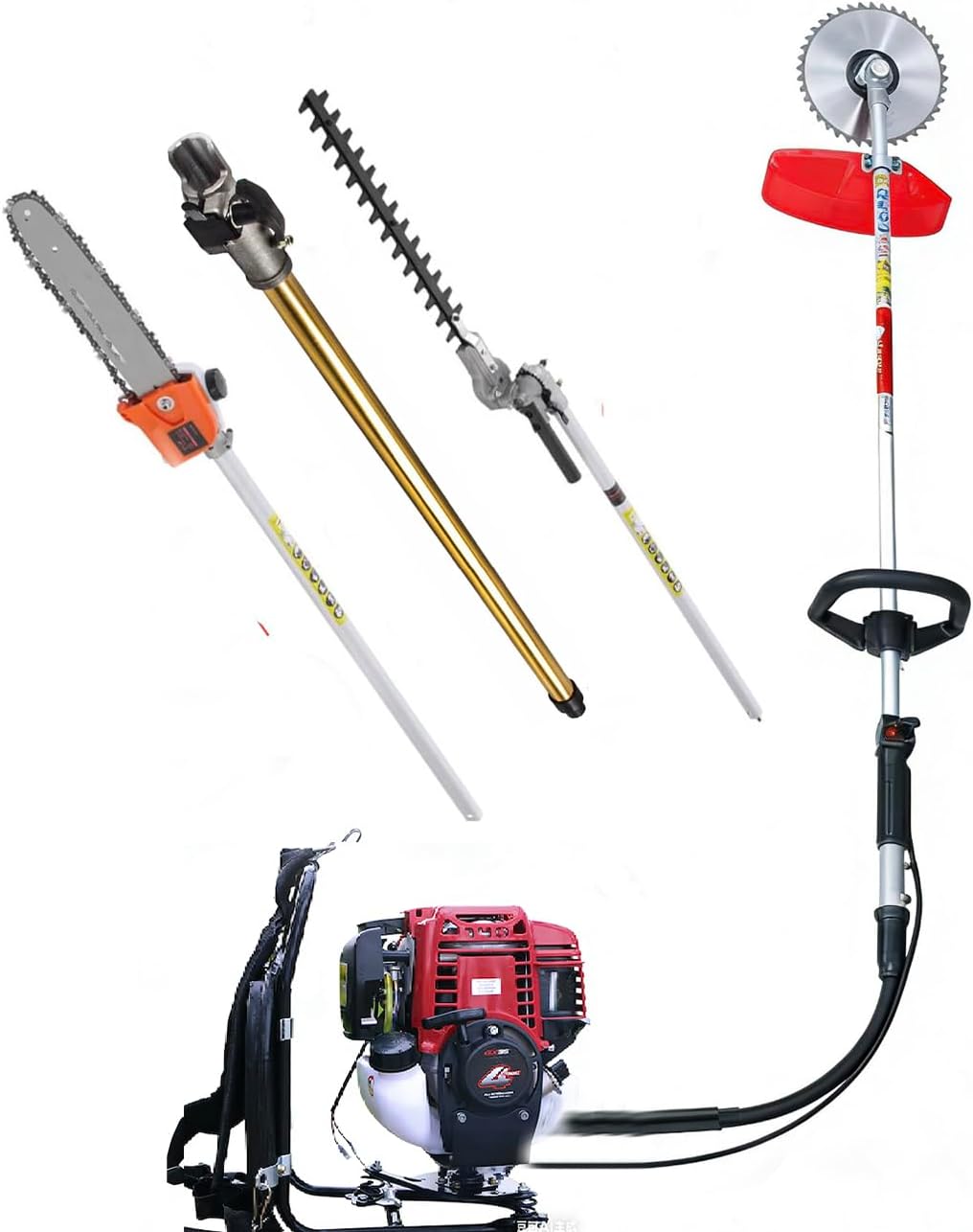 GX35 Hedge Trimmer 4 in 1 Grass Cutter 4 Strokes Engine Multifunction Petrol Cutter Petrol strimmer Pruner