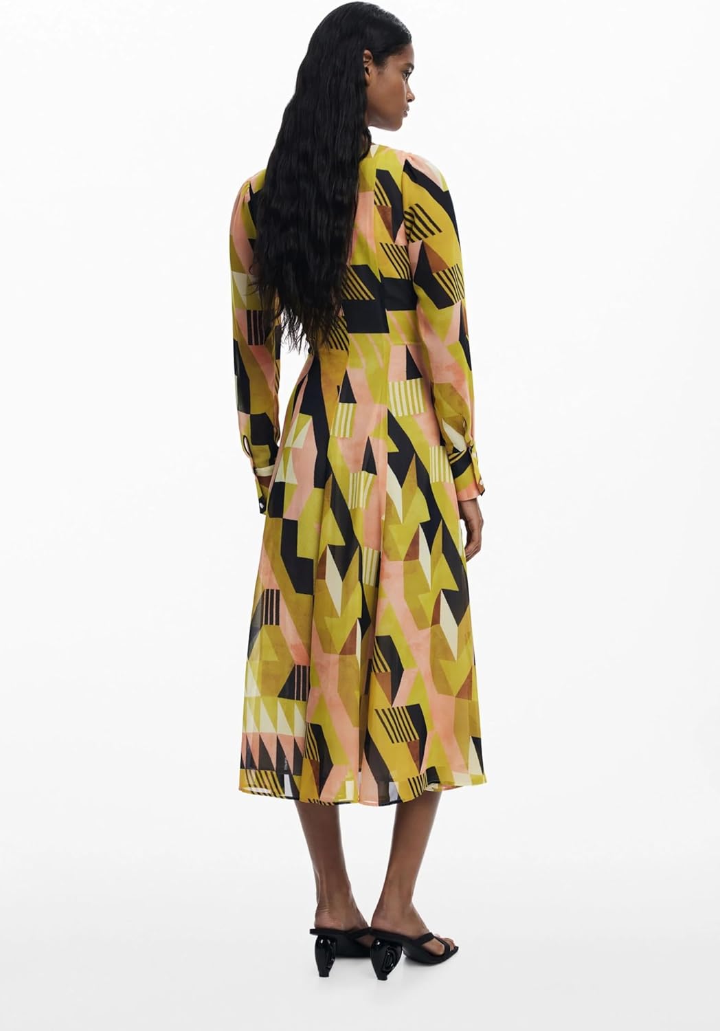 Desigual Women's Woman Woven Dress Long Sleeve