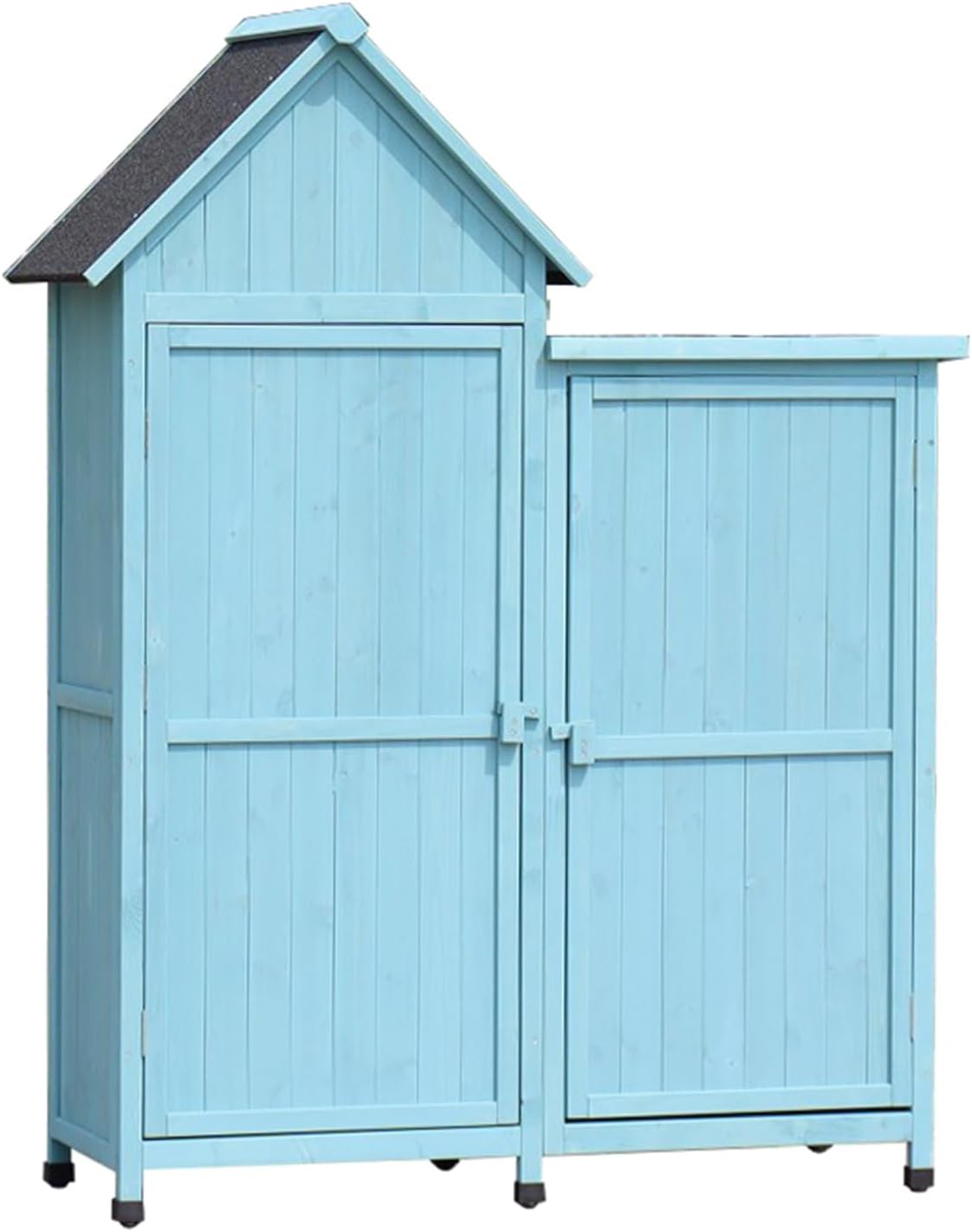 Outdoor Tool Storage Cabinet,Wooden Tool Storage Shed,Multi-Purpose Outdoor Storage Cabinet for Backyards and Patios, Horizontal Storage Shed for Lawnmower (One Color Sky Blue)