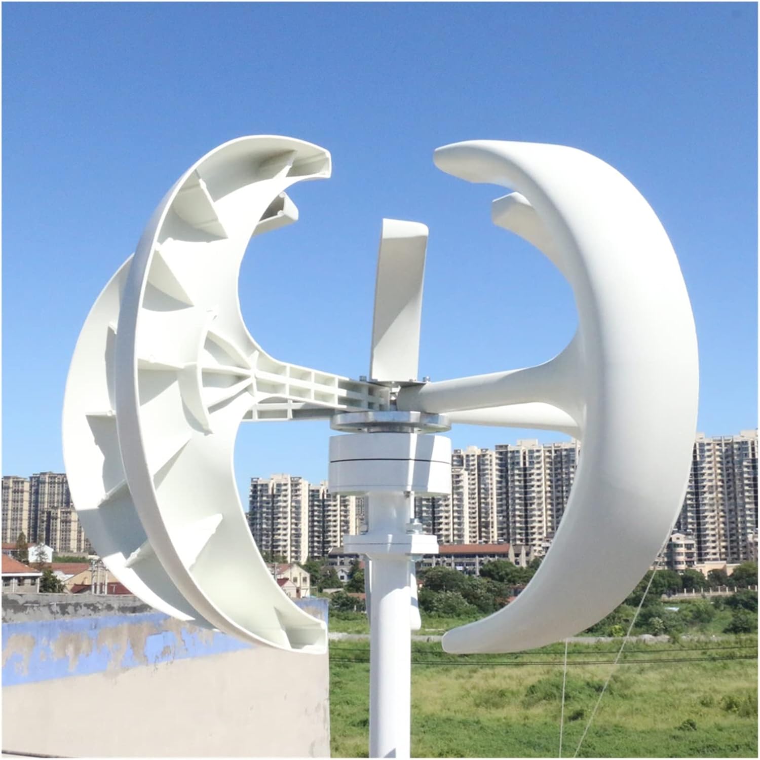 5000W Vertical Axis Wind Turbine Generator 5KW 12V 24V 48V with MPPT Low Noise Wind Power Generator Windmill for Home Farm Low Starting Speed for Home(Red with Controller,48V_5000W)
