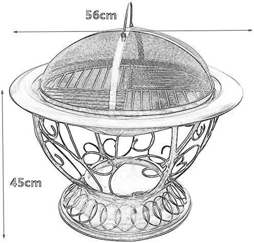 Outdoor Fire Large Bonfire Wood Burning Patio Coal Grill Firepit for Outside Grill Charcoal Smokeless Grill with Spark Screen Poker and Fireplace Cover Black