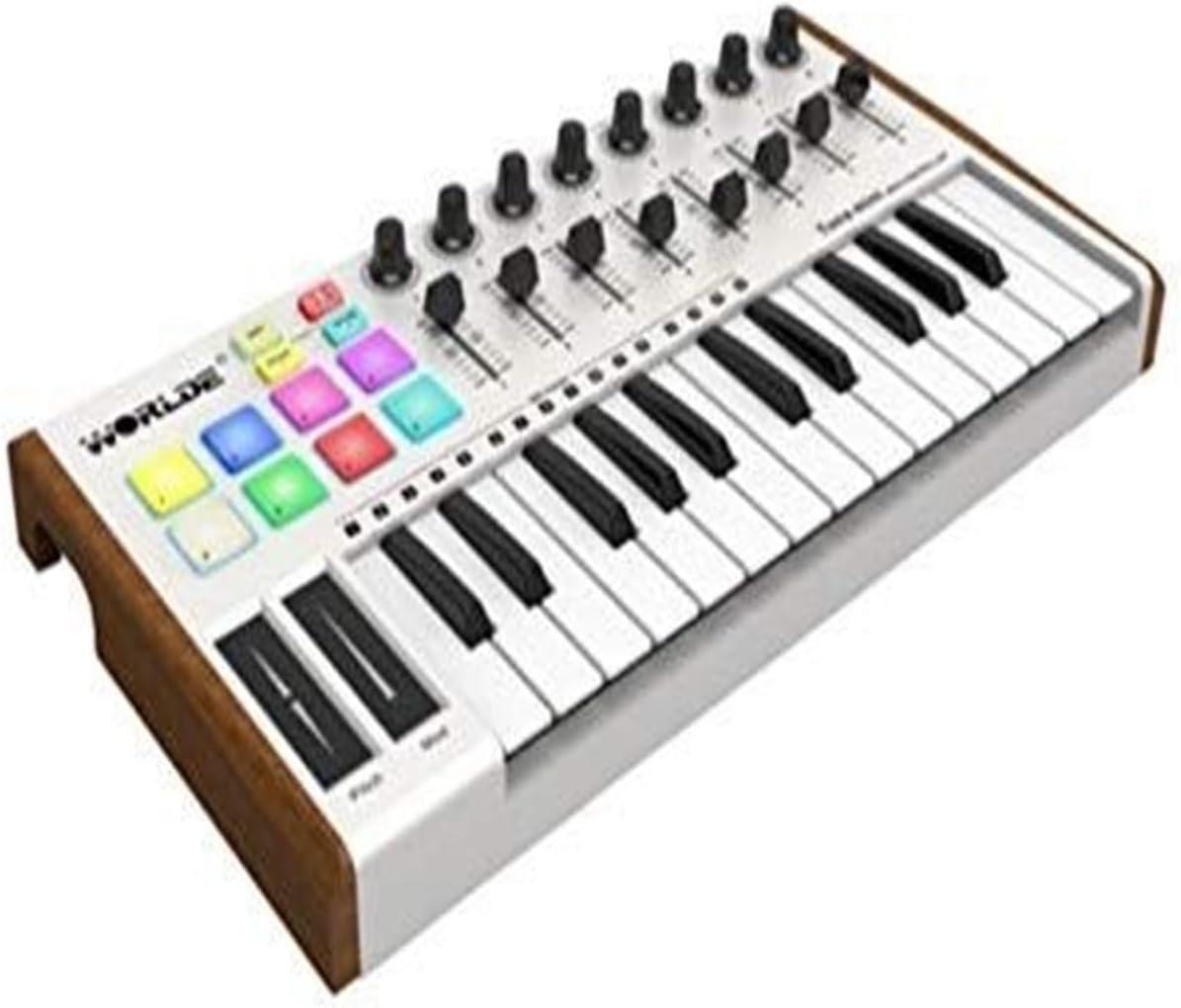 25-Key MIDI Keyboard Controller with Velocity-Sensitive Keys & Customizable Pads, Portable Music Production Tool Applicable to Ableton FL Studio Logic Pro