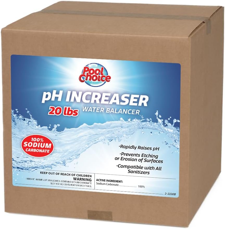 SpaChoice 20-Pounds Premium pH Increaser for Pools, pH Up for Pools, 100% Sodium Carbonate