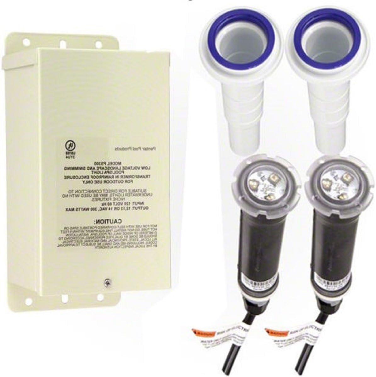 Pentair 619994 2 GloBrite 100 Foot Cord with 300 Watt Transformer and 2 Gunite Niches