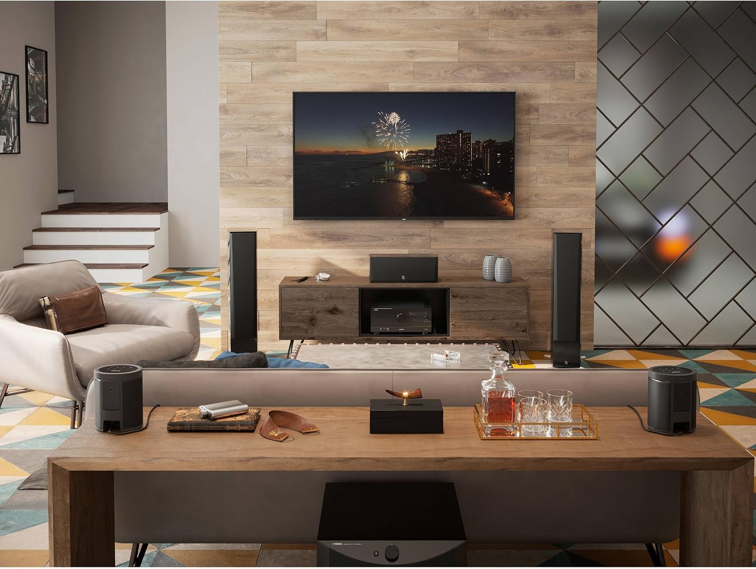 Yamaha RX-A4A AVENTAGE 7.2-Channel Surround Sound Network AV Receiver MusicCast Built-in Wi-Fi and Bluetooth Streaming Home Theater System Bundle with Accessories