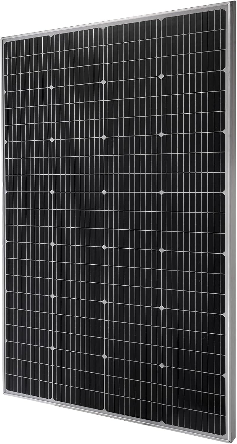 VEVOR 200W Monocrystalline Solar Panel, 23% High-Efficiency Mono PV Module with Stable MC4 Output & Aluminum Frame, IP65 Waterproof Solar Panel for Car Boat RV Flat Rooftop Off-Grid Applications