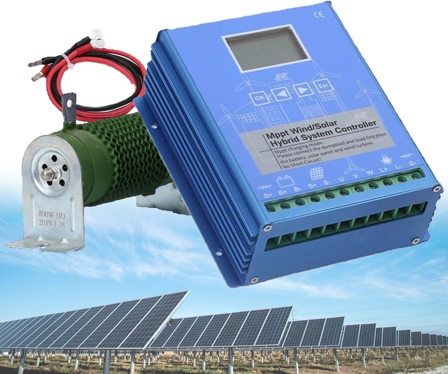 1pc 15000W Dual Energy Charge Controller - Wind/Solar Regulator with Protection for 12V/24V/48V Systems(12V)