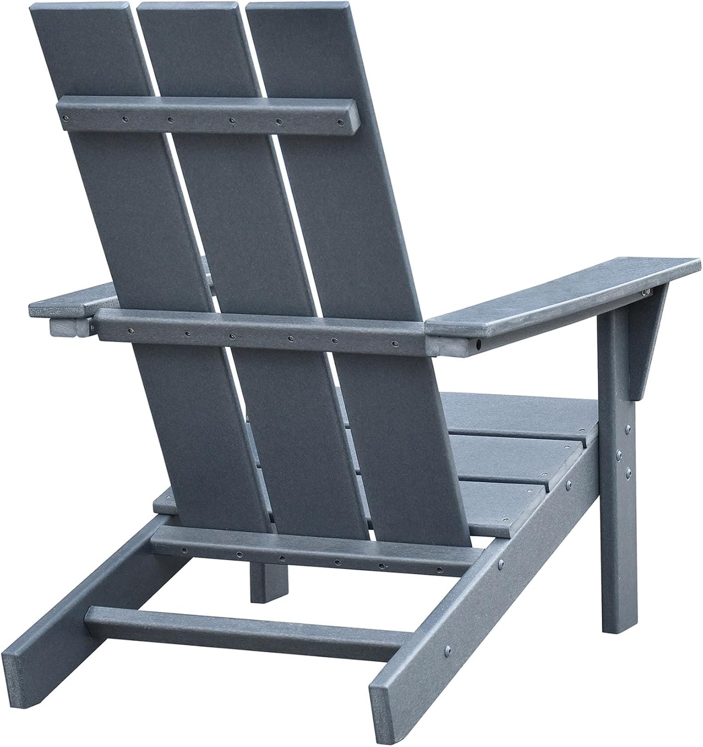 3-Piece Adirondack Chairs Set of 2 and Patio Table,Plastic Patio Firepit Chair with Cup Holder& High Backrest, Adirondack Chair for Outdoor, Patio, Garden, Beach(Grey-3)