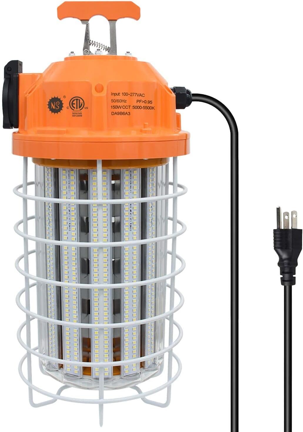 NS 150W High Bay Temporary LED Work Light 23550Lm 5000K Daylight White with Indoor and Outdoor Hook Portable Hanging Lighting for Construction Job Site¡­