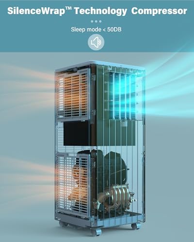 GAOMON 8,000 BTU Air Conditioner Portable with Remote Control, Portable AC Units for Rooms Up to 300 Square Feet, White.