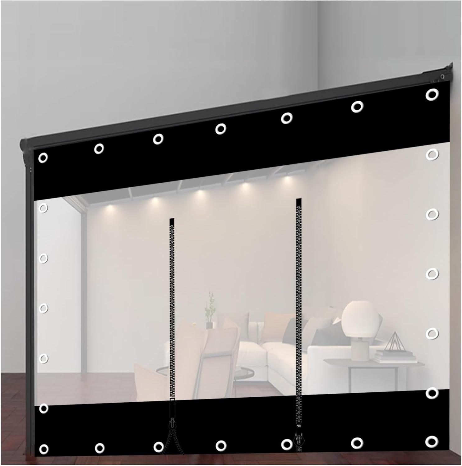 PVC Partition Curtains, Gazebo/Canopy/Porches Windproof Tarpaulin, PVC Clear Waterproof Tarpaulin Side Panels with Zippers, Tarpaulin Protective Film, Heavy Duty(H2.5xL9m/H8.2xL29.5ft)