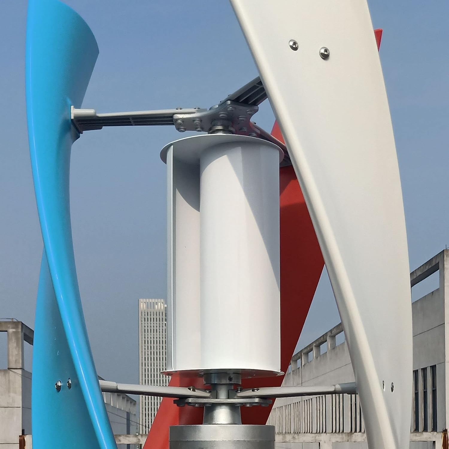 Wind Turbine, Wind Generator 1000w Inner Air Duct 2000w 3000w Energy Wind Turbine Power Permanent Maglev 12v 24v with MPPT Controller(White,Without Controller_24V)