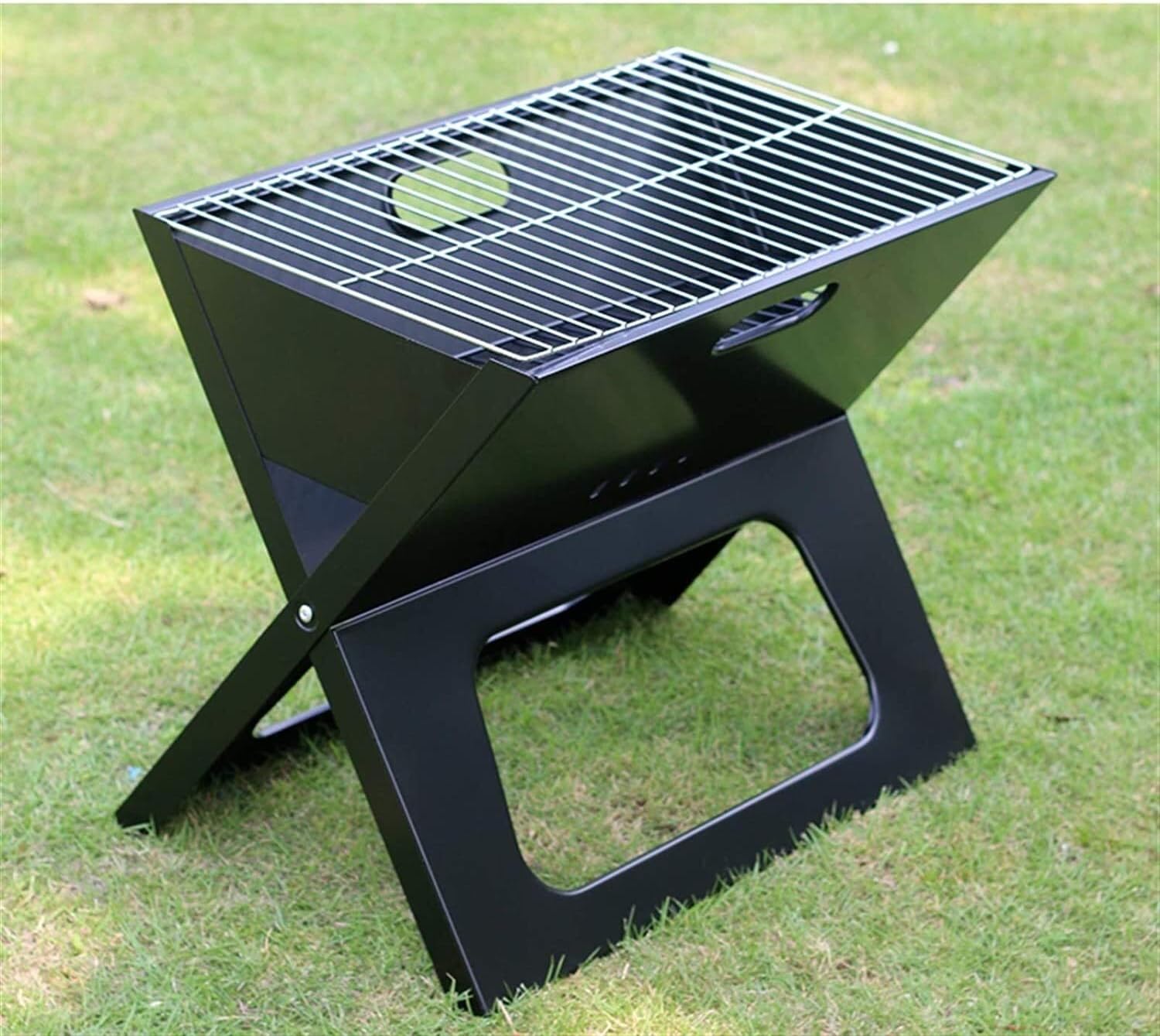 Fire Pits Outdoor Wood Burning Fire Pits Portable Charcoal Grill for Camping Cooking Stainless Steel Mini Folding Barbecue, Stove for Travel, Picnic, RV with Cover BBQ Cooking for Outside Camping