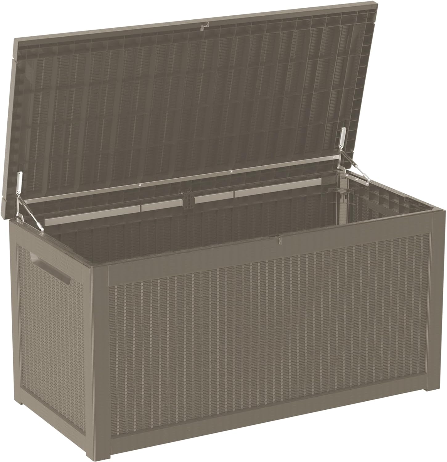 260 Gallon Double-Wall Resin Deck Box - Lockable Waterproof Outdoor Storage Box, 1000lbs Capacity & Doubles as Seating for Patio Furniture - Garden Tools, Pool Accessories Brown