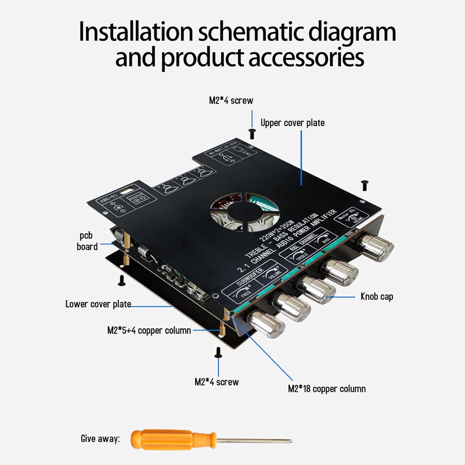 Bluetooth Amplifier Board, Power Amplifier Module 2.1 Channel BT5.1 AUX U Disk USB Sound Card Inputs TPA3255 Amplifier Board