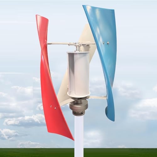 Complete Vertical Wind Turbine Kit 100W with MPPT Controller, 3-Blade Magnetic Generator, 360° Wind Direction Adaptation for Home, Garden, Farm, Boat & Outdoor Lighting