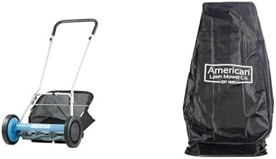 American Lawn Mower Company 18-Inch 5-Blade Reel Lawn Mower with Grass Catcher and Storage Cover Bag Bundle
