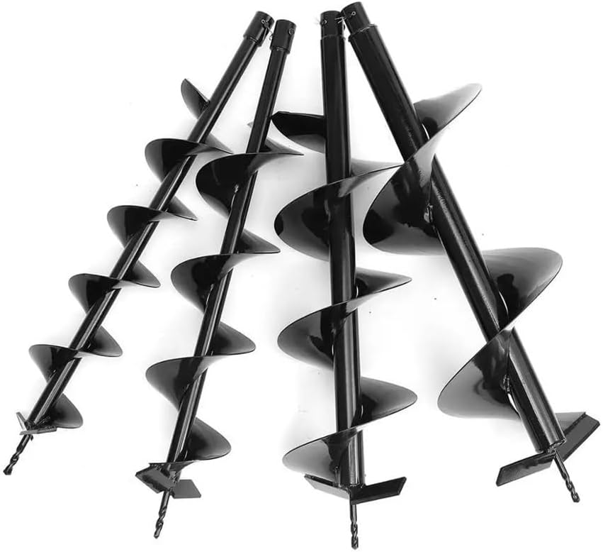 200mm×800mm Earth Auger Drill Bit Compatible with Petrol Planting Post Hole Digger Power Tool Accessories 20cm Width [Repair Parts](Double Blade)