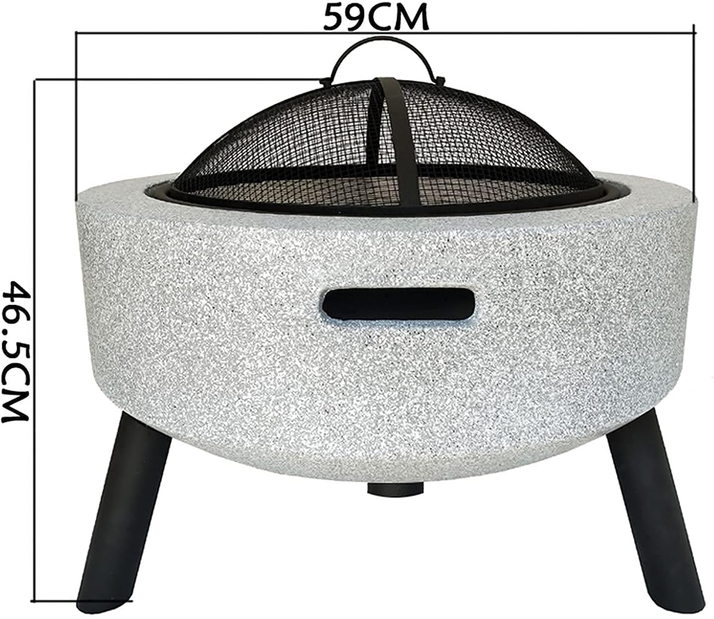 Party Fire Pit Barbecue Grill,Fire Bowl with Table Cover and Support Leg
