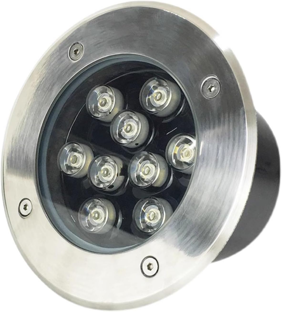 Low Voltage Landscape Lights Outdoor Underground Light IP66 Waterproof DC12/24V Recessed Ground Light for Garden Driveway Deck Step Round Landscape Lamp