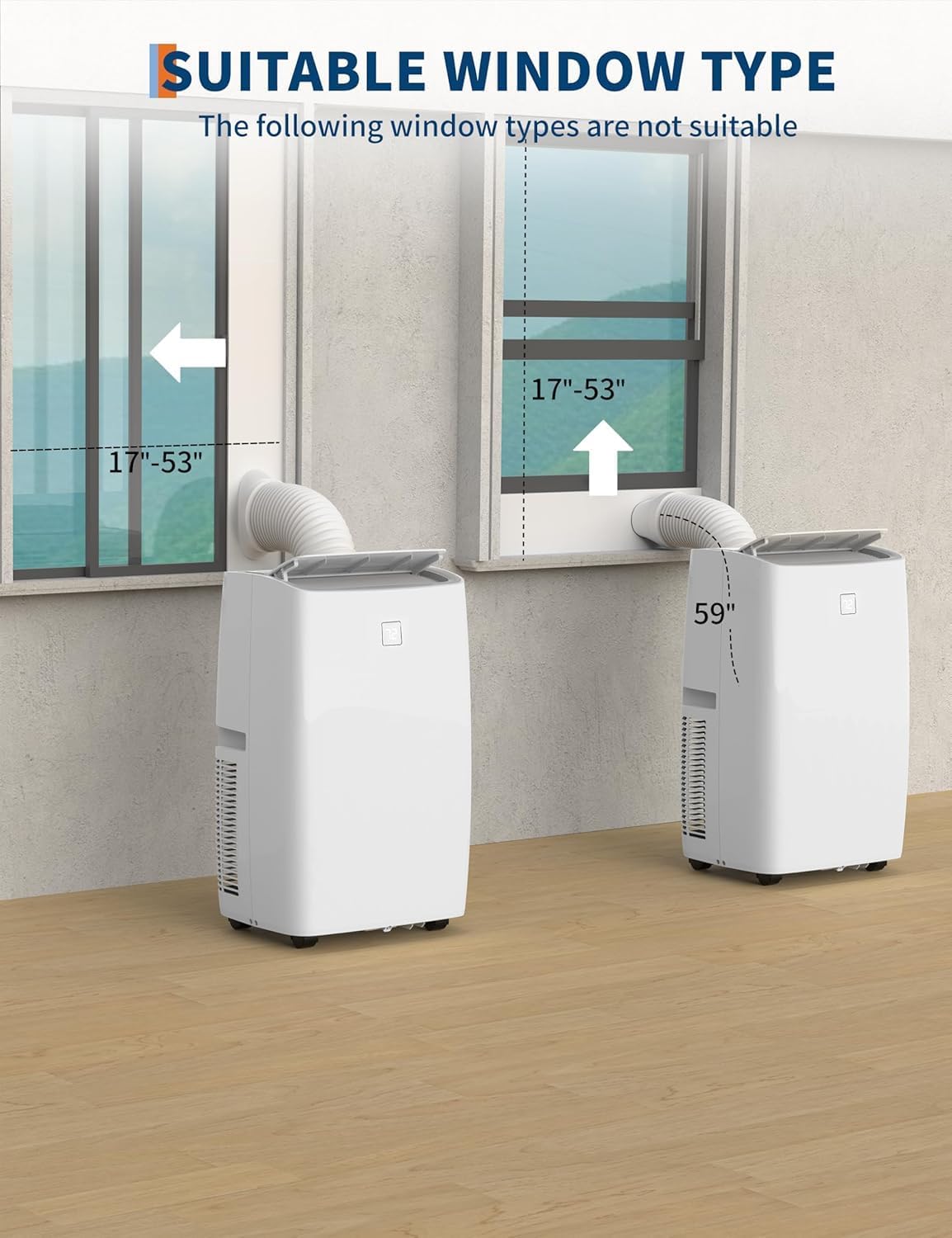 14,000 BTU Portable Air Conditioner, 4-In-1 Vertical AC Unit with Cooling/Dehumidifying/Fan Modes, Remote Control Smart Air Conditioner Cools Up to 750 Sq. Ft. for Large Rooms, Offices, White