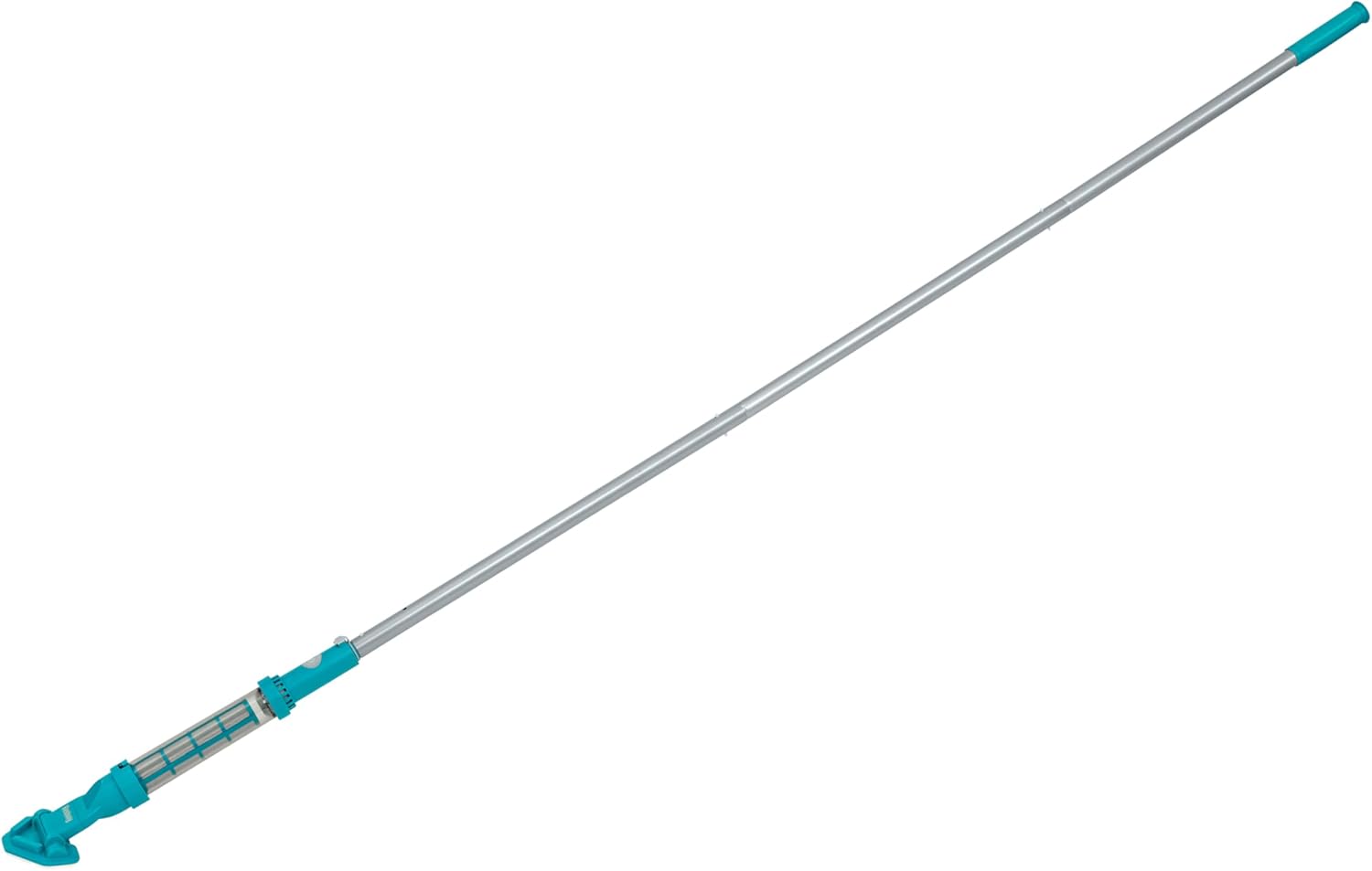 Bestway Aquasurge™ Rechargeable Electric Vacuum Cleaner, 50 Minute Run Time, for Pools up to 20 Feet in Diameter, 2 Interchangeable Heads Included, 16,8 x 9,8 x 252 cm, Green / Grey, 58771