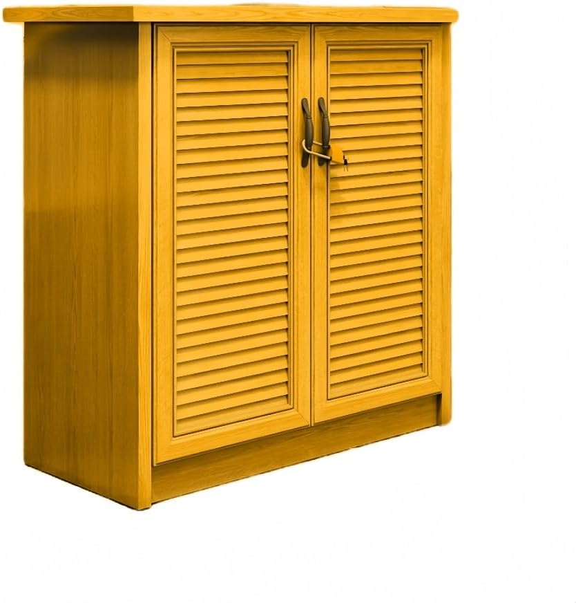 Outdoor Garden Storage Cabinet, Aluminum Alloy Storage Unit, Multifunctional Tool Box, Deck Box for Patio, Yard, or Garage Outdoor(Orange)