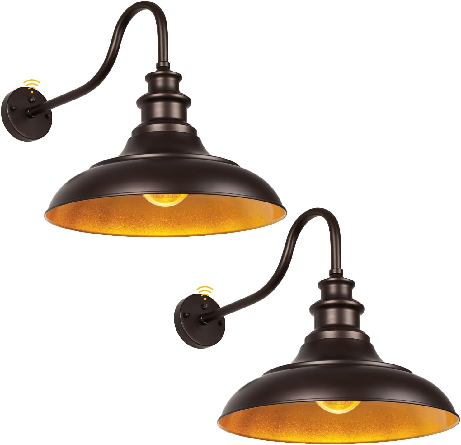 Exterior Farmhouse Barn Light, 2PCS Dusk to Dawn Outdoor Lighting, 16 Inch Vintage Outside Garage Lights Fixtures for Patio Frontdoor Entryway Doorway