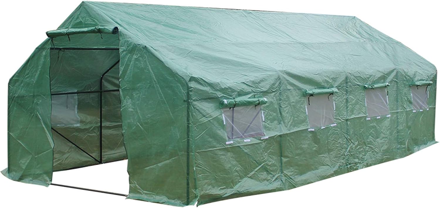 20′x10′x7′-B Heavy Duty Greenhouse Plant Gardening Spiked Greenhouse Tent Green House Large Green Garden Hot House Grow Tents