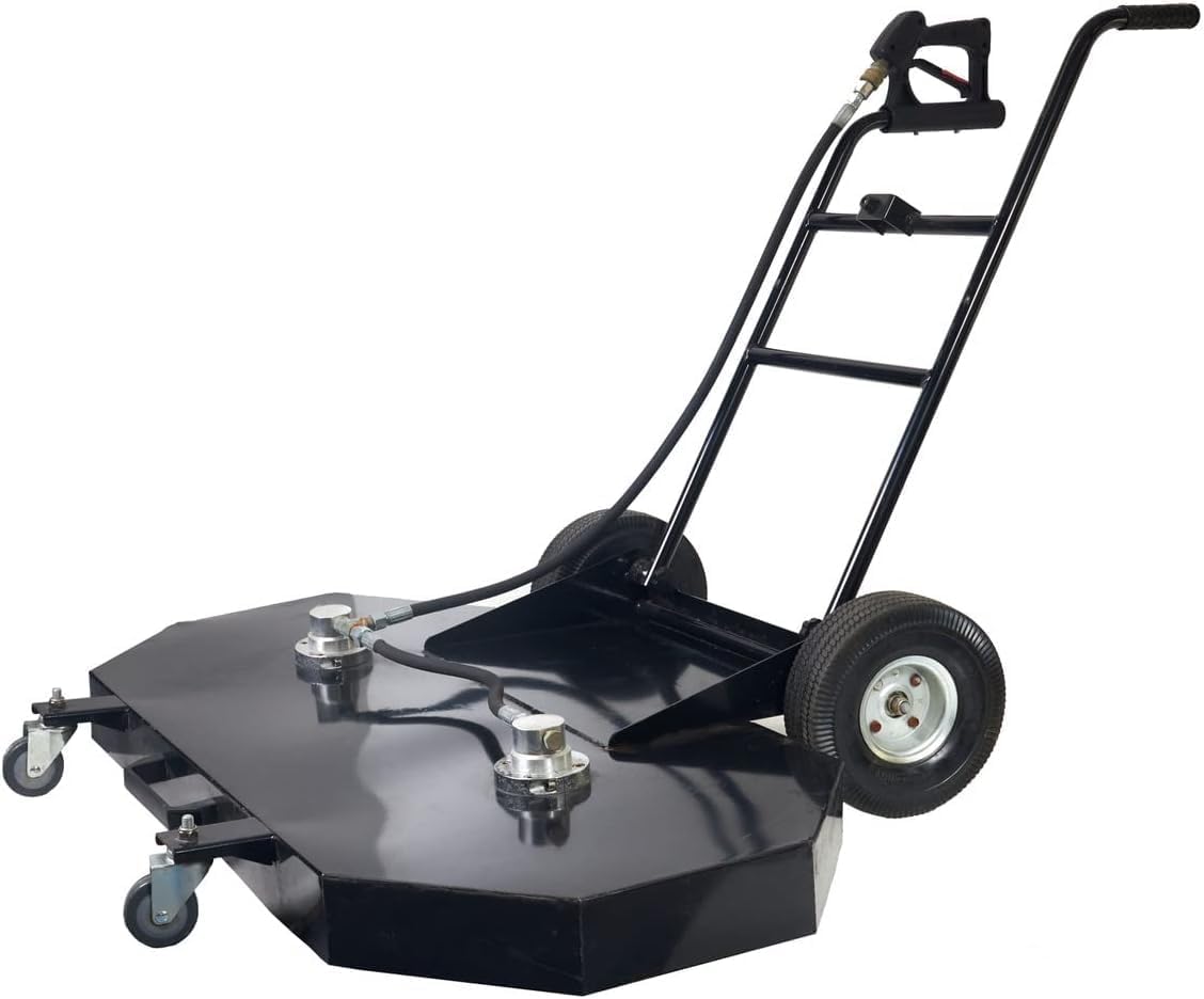 Canpump 36″ Pressure Washer Surface Cleaner w/ 2 Swivels, 4 Nozzles, Dual Handle, Steel Housing – Fits High-Flow Power Washers (Min. 7 GPM) – Hot/Cold Water – Driveways, Sidewalks, Patios, Decks