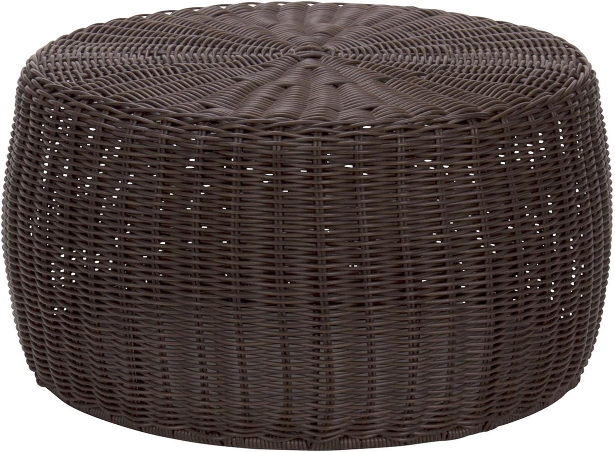 Household Essentials Handwoven Resin Storage Stool Ottoman, 16