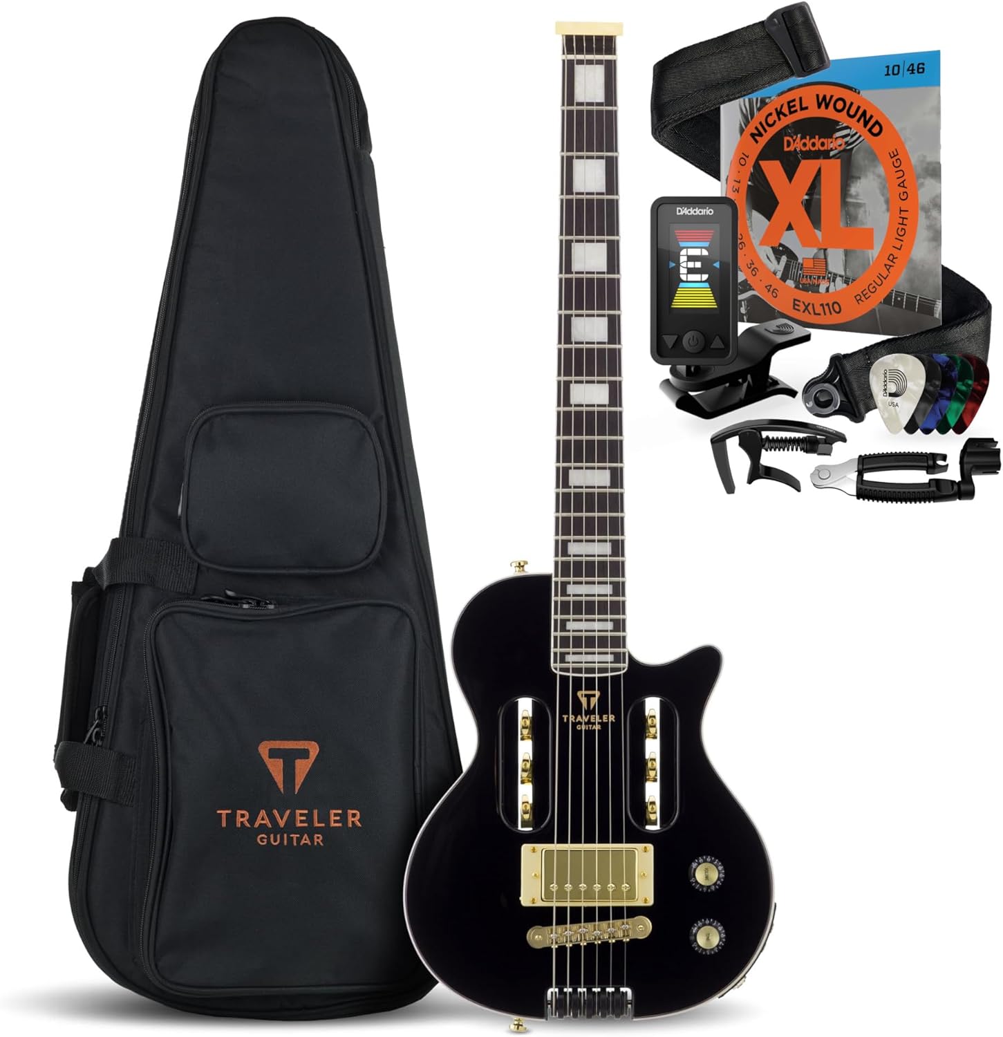 Traveler Guitar EG-1 Custom Electric Guitar | Portable Travel Guitar | Headphone Amp | Full 24 3/4