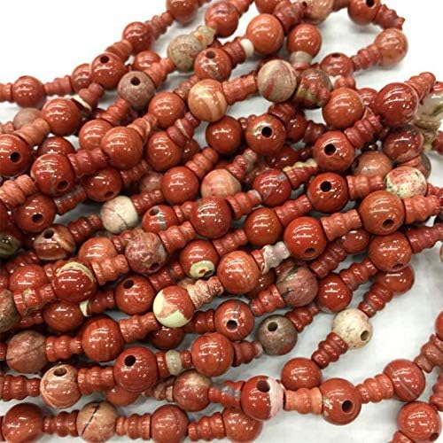 1 strands natural red jasper pagoda tee three links buddha head tibet guru barrel big hole beads size: 10mm+6x8mm (10 sets/lot) 04214