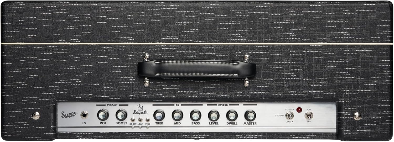 Supro 1933R Royale 50W 2x12 Inch Tube Combo Amp with Tube-buffered Effects Loop and Glorious Tube-Driven Spring Reverb (Black Scandia)