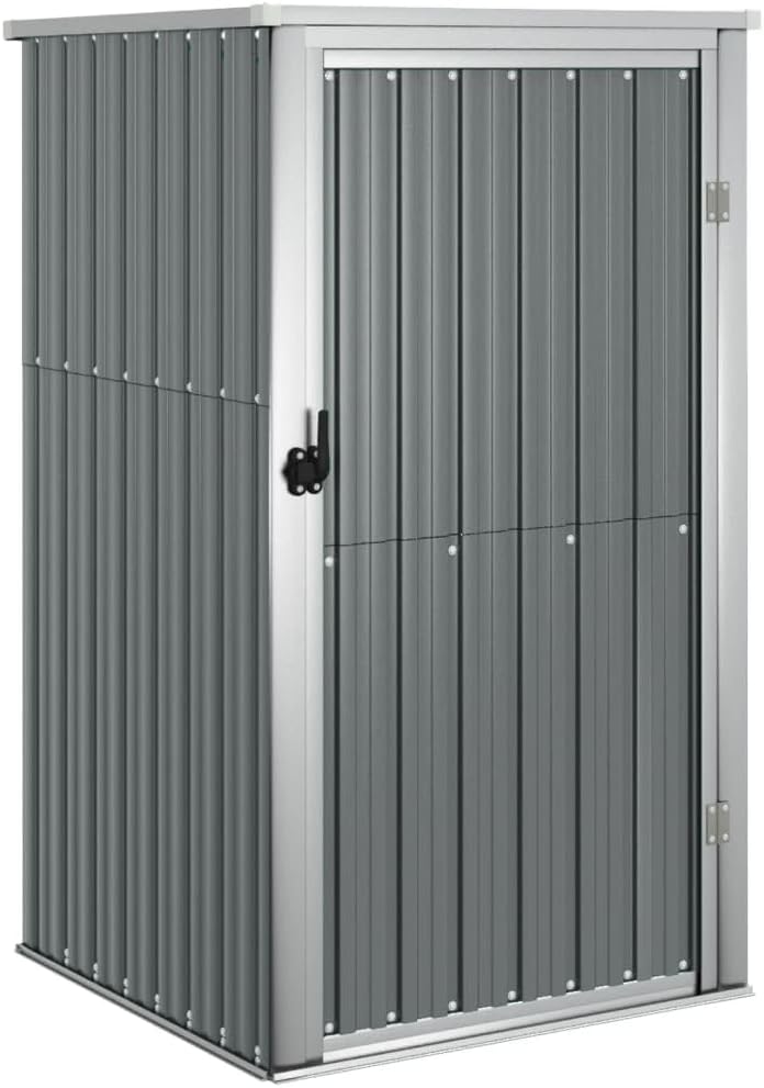 Outdoor Metal Storage Shed with Door, Galvanized Steel Garden Tool Shed Outside Storage Cabinet Utility Tool Shed Storage House for Backyard Patio, Gray 34.6