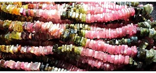 5 strands, tourmaline heishi, tourmaline beads, 5mm beads, heishi spacer bead, heishi bead, 1