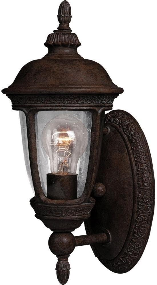 Maxim Knob Hill Dc 1 Light Outdoor Wall Lantern with Sienna Finish and Seedy Glass