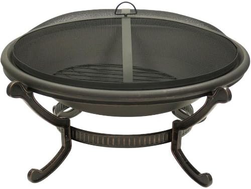 40-Inch Cast Iron Bronze Wood Burning Fire Pit