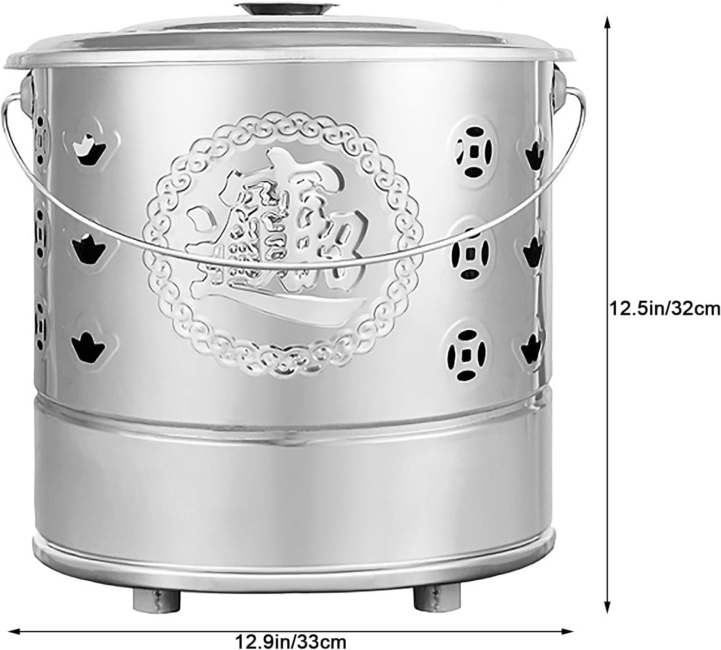 Incinerator, Burn Barrel, Yard Waste Incinerator, Incinerator Burn Barrel, Outdoor Fire Pits, for Paper Leaf, Trash, Wood, Backyard Bonfire (Size : Large) (One Color Medium)