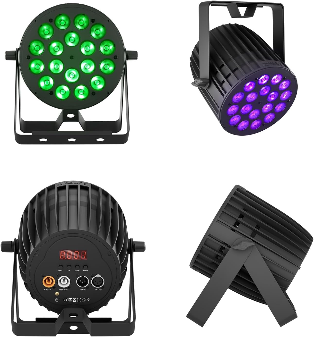 SHEHDS 18x18W LED PAR Lights, RGBWA+UV 6-in-1, Color Wash/Strobe, Stage Strobe Light, DJ Light, DMX512, Sound Active, Aluminum Shell, for Stage, Disco, Club, Party, Wedding, Bar