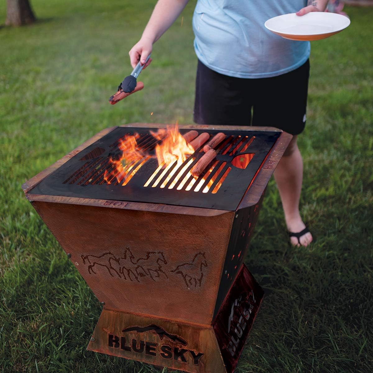 Blue Sky Outdoor Living Badlands 3-Piece Fire Pit Accessory Pack with Fire Pit Cover, Grate, and Fire Poker for Badlands 29.5