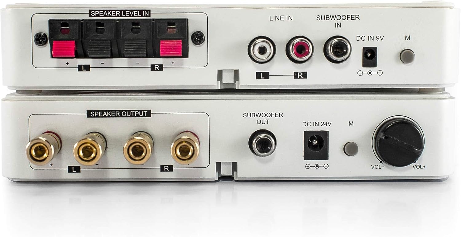 DYNASTY PROAUDIO WSA-5RP Wireless Surround Sound Rear Speakers Kit with 2 x 50W Amplifier Built-in, 5.2G / 5.8GHz Dual Band Selectable, Total 106 RF Channel Auto Switching