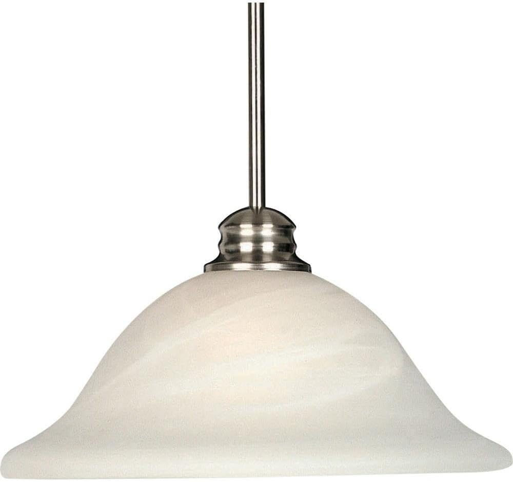 Maxim 91061MRSN Essentials Marble Glass Bowl Pendant Ceiling Light, 1-Light 60 Watt, 12