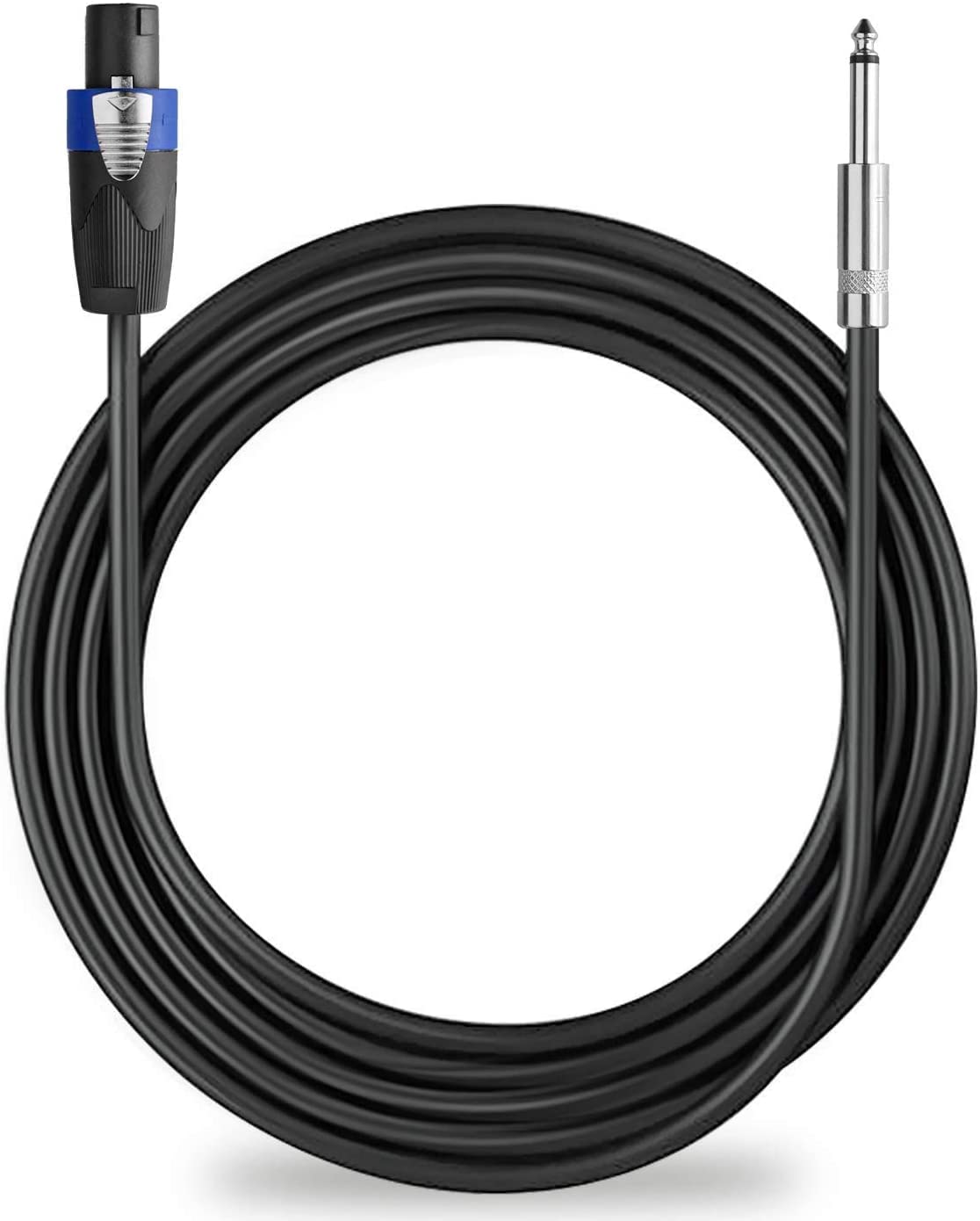 Pro 200 Feet Speakon to 1/4 Speaker Cable - 200 ft 12 Gauge Speakon to 1/4 Male Inch Audio Amplifier Connection Heavy Duty Cord - Single