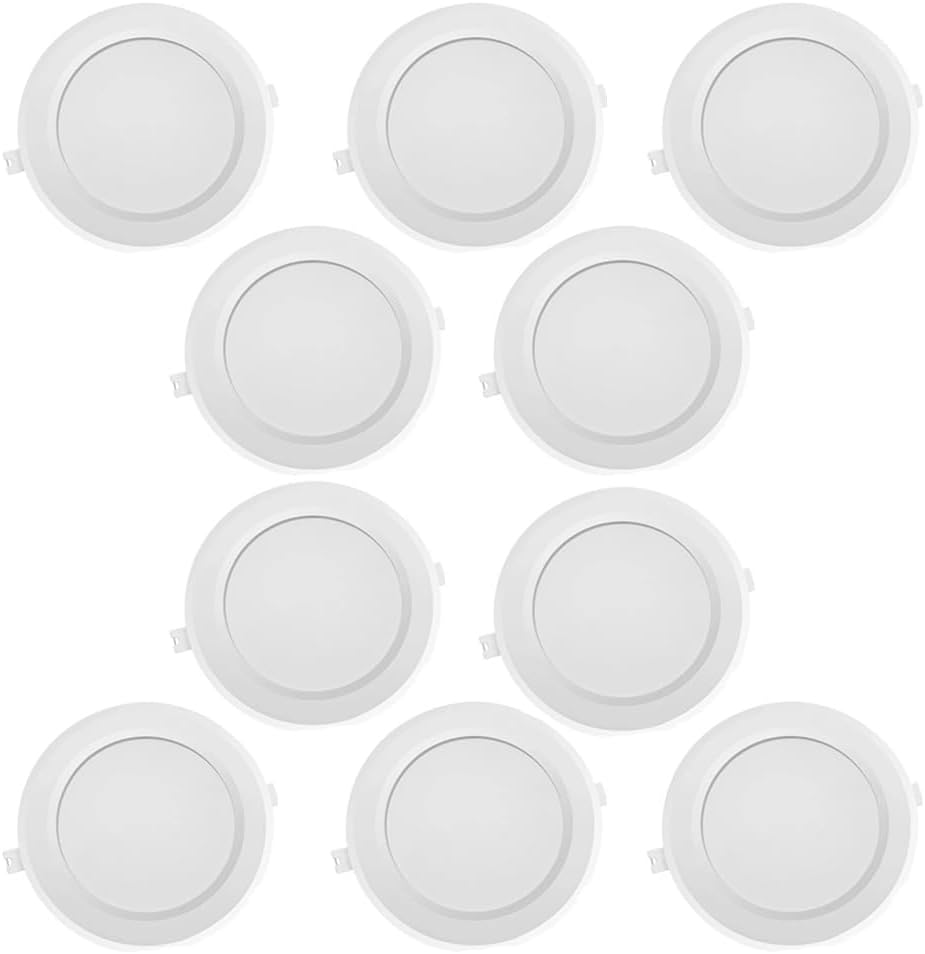 10Pcs LED Downlight Recessed Indoor Led Panel Light Power 6W-24W AC100-240V Spot Lamp Suitable for Kitchen, Living Room and Office 20W 3000K